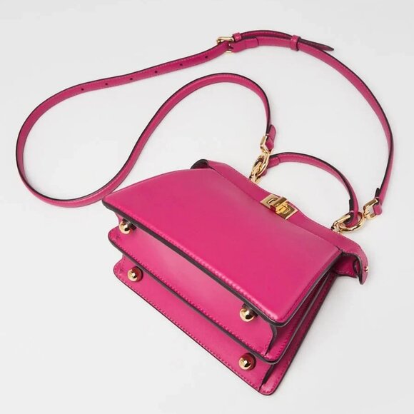 Fendi Pink Leather Petite Peekaboo Iseeu Satchel Bag 8BN335 - Picture 3 of 12